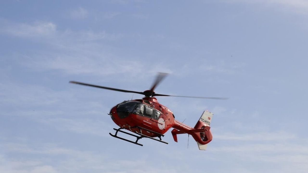 86 yaşındaki hasta için Helikopter ambulans havalandı