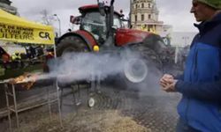 Fransız çiftçiler Paris'te eylem yaptı