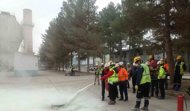 Çimento fabrikasında acil durum tatbikatı