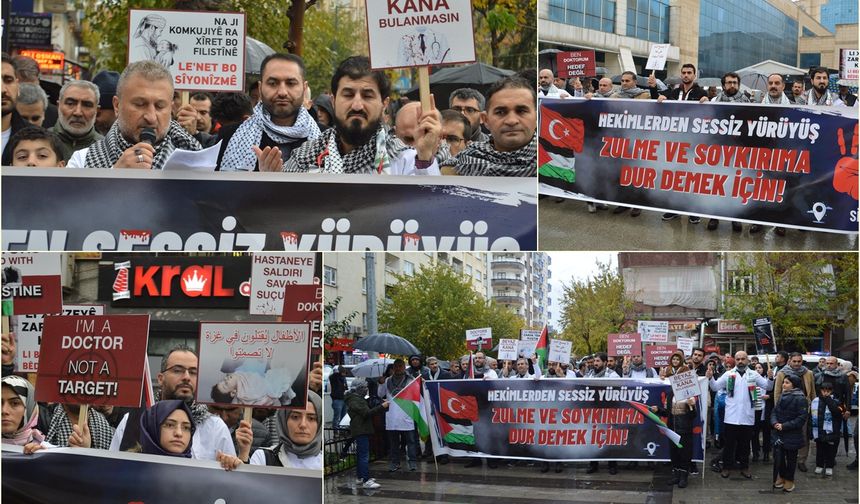 Doktorlar Gazze için "sessiz yürüyüş" düzenledi