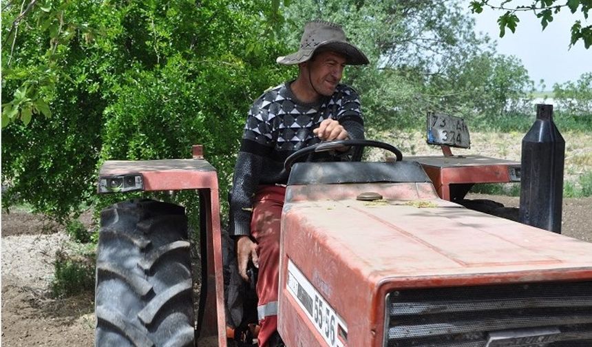 Traktörüyle geçimini sağlayan çiftçi, üç günlük işi bir saate bitiriyor
