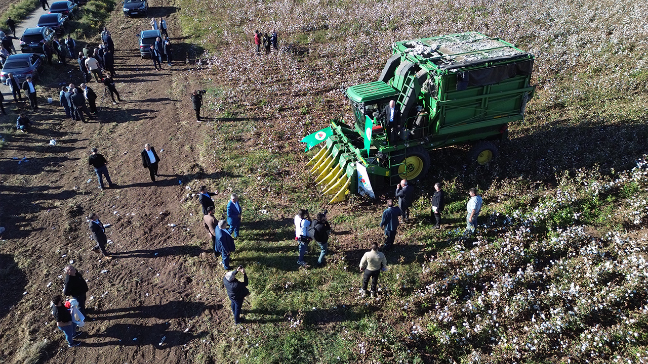 Diyarbakır'da Beyaz Altın Hasadına Start! Hasat Ne Durumda Dron (2)