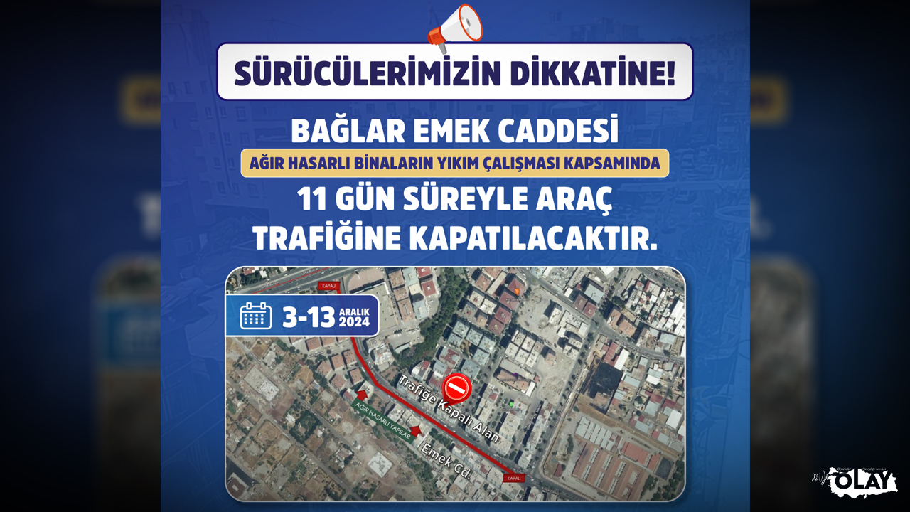 Diyarbakır’da Bu Cadde 11 Gün Trafiğe Kapatılacak! İşte Detaylar (3)